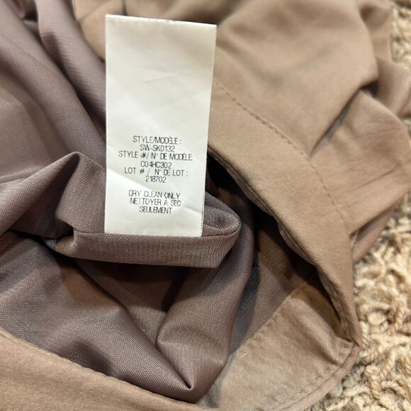 HELMUT LANG Taupe Gathered Asymmetrical Flowy Skirt in Size 10 - Picture 10 of 10